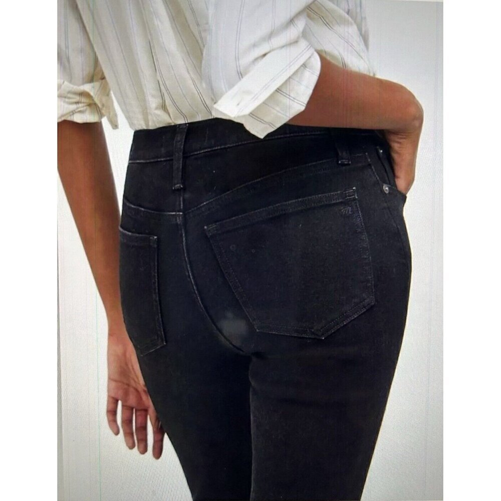 Madewell Womens Mid-Rise Full Length Kick Out Black Denim Jeans Size 32 - Picture 4 of 15